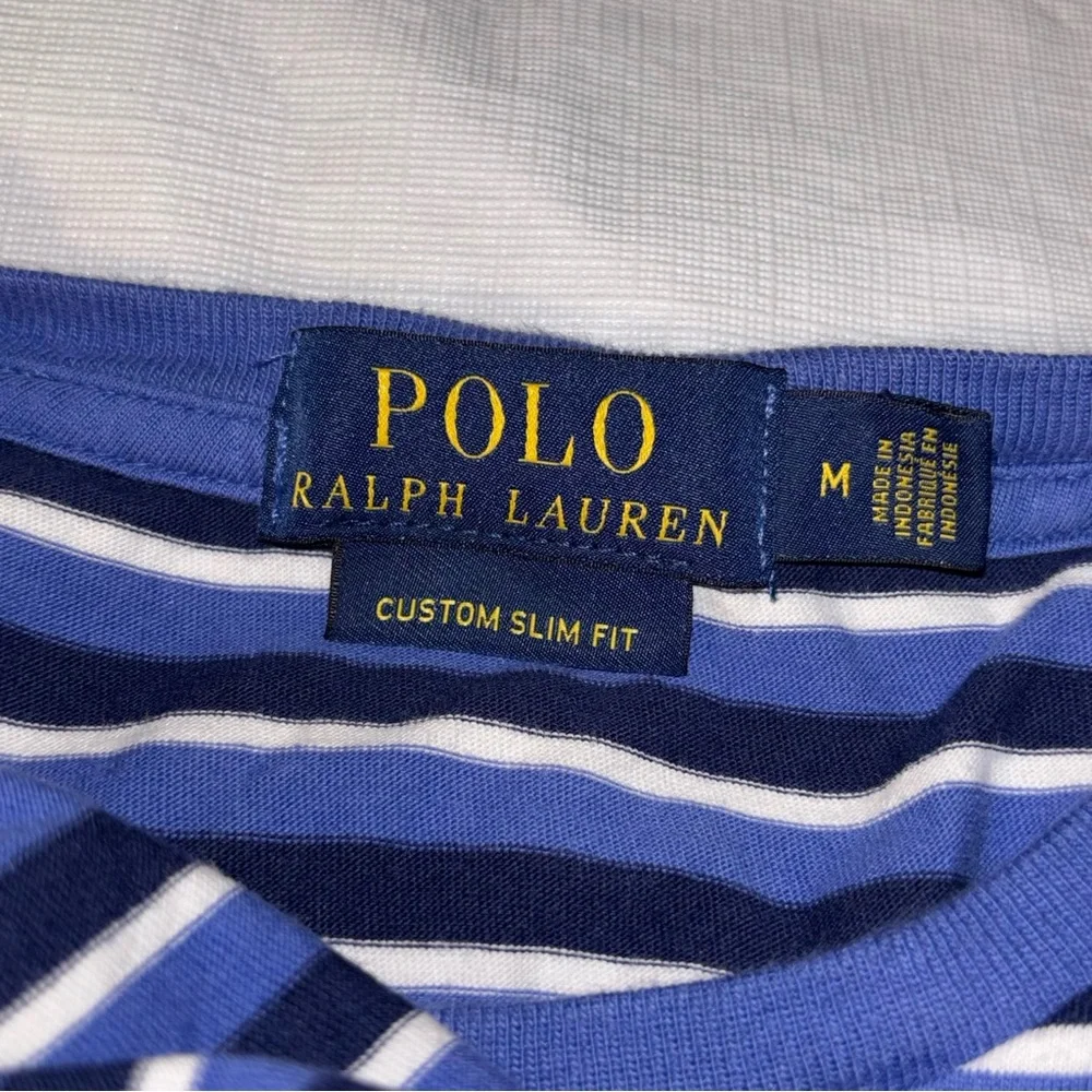 Polo Ralph Lauren Vintage Blue Label Mens Sz.M  Pullover T Shirt  Y2K Style EUC - Picture 3 of 9